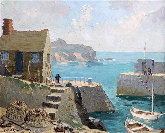 Hugh E. Ridge (1899-1976) Mullion Cove, Cornwall 16 x 20in.